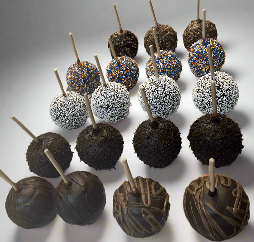Assorted caramel and chocolate kosher candy apples