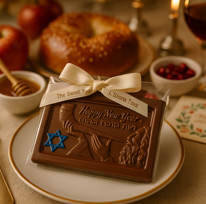 Rosh Hashanah Chocolate Bar – “Happy New Year” with Rabbi and Shofar