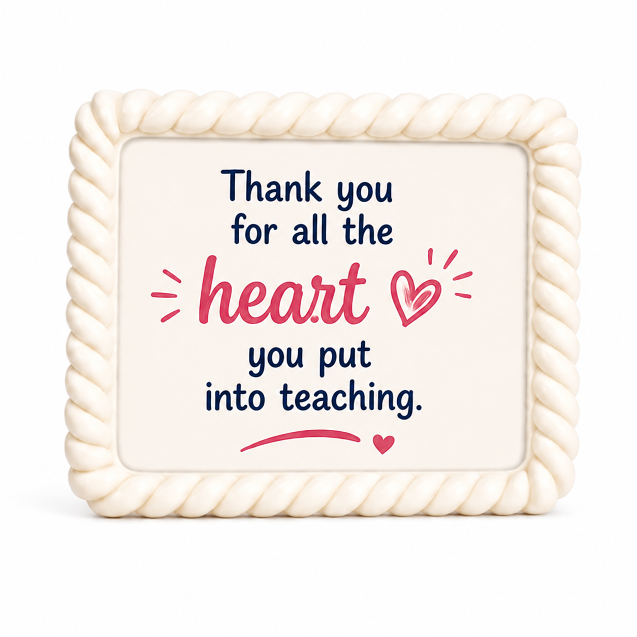 Teacher appreciation chocolate frame with heartfelt message, thoughtful gift, The Sweet Tooth North Miami Beach since 1979