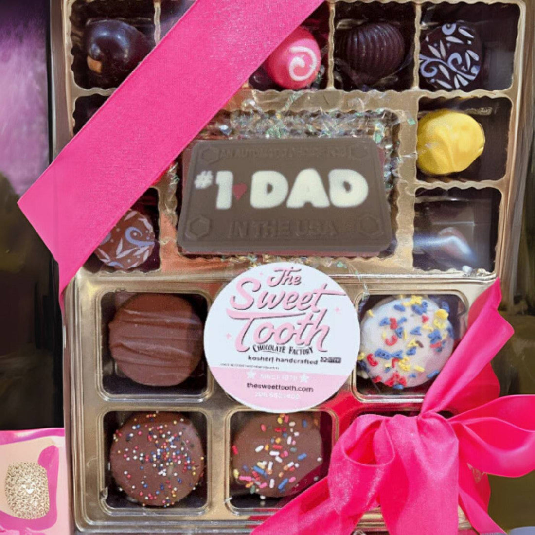 Dad Deserves Chocolate Father's Day gift box from The Sweet Tooth, handmade in North Miami Beach since 1979