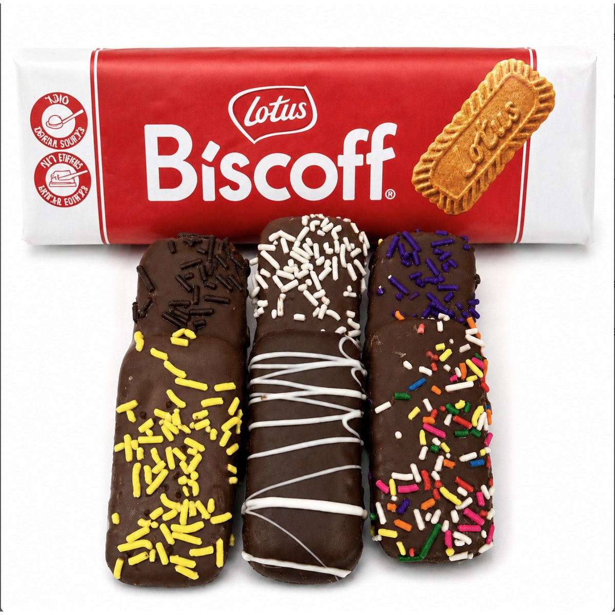 Biscoff chocolate dipped cookies 6 pack basket add-on
