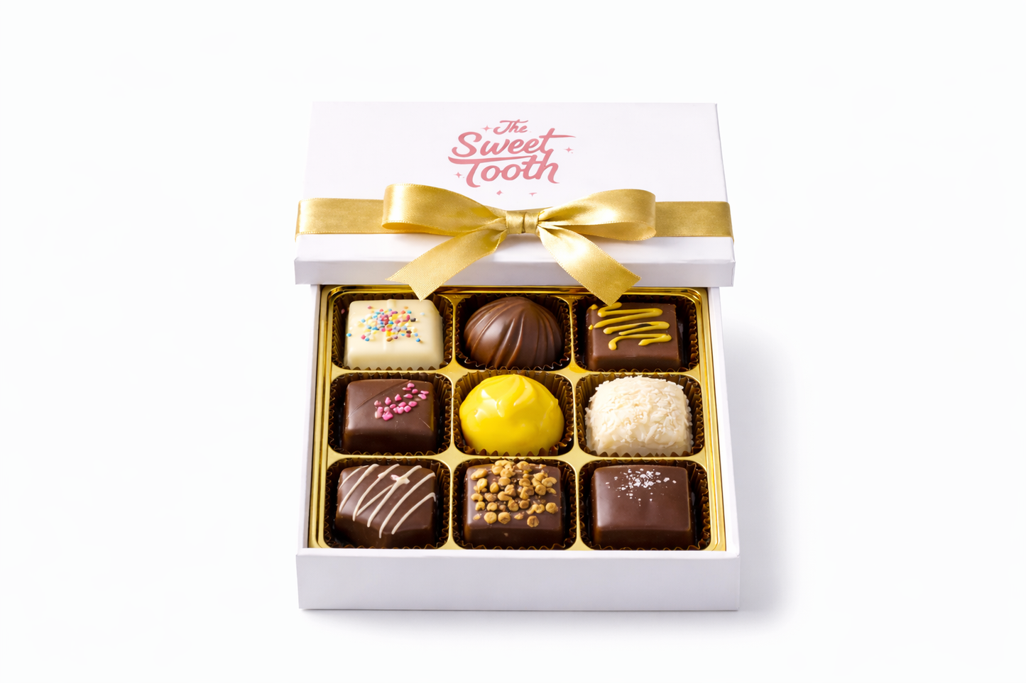 9 piece assorted truffle box handcrafted chocolate gift The Sweet Tooth North Miami Beach since 1979