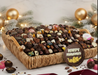 Corporate gifting chocolate gift basket kosher sweet tooth rectangle on table 
