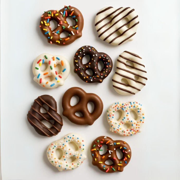 Gold Sled Tray Chocolate Covered Pretzels