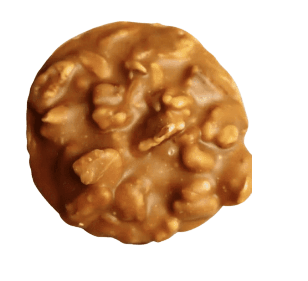 Close-up of a Passover pecan praline from The Sweet Tooth, a vegan chocolate gift ideal for Passover 2025 celebrations.