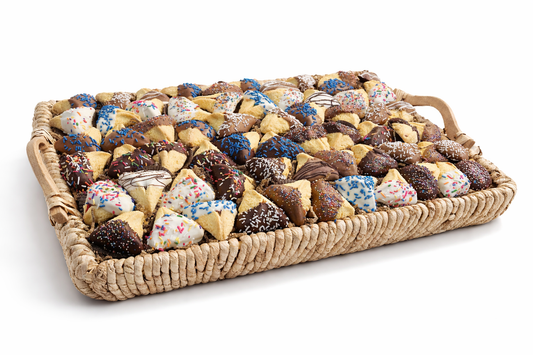 Chocolate dipped hamantaschen gift basket assortment with sprinkles The Sweet Tooth North Miami Beach since 1979