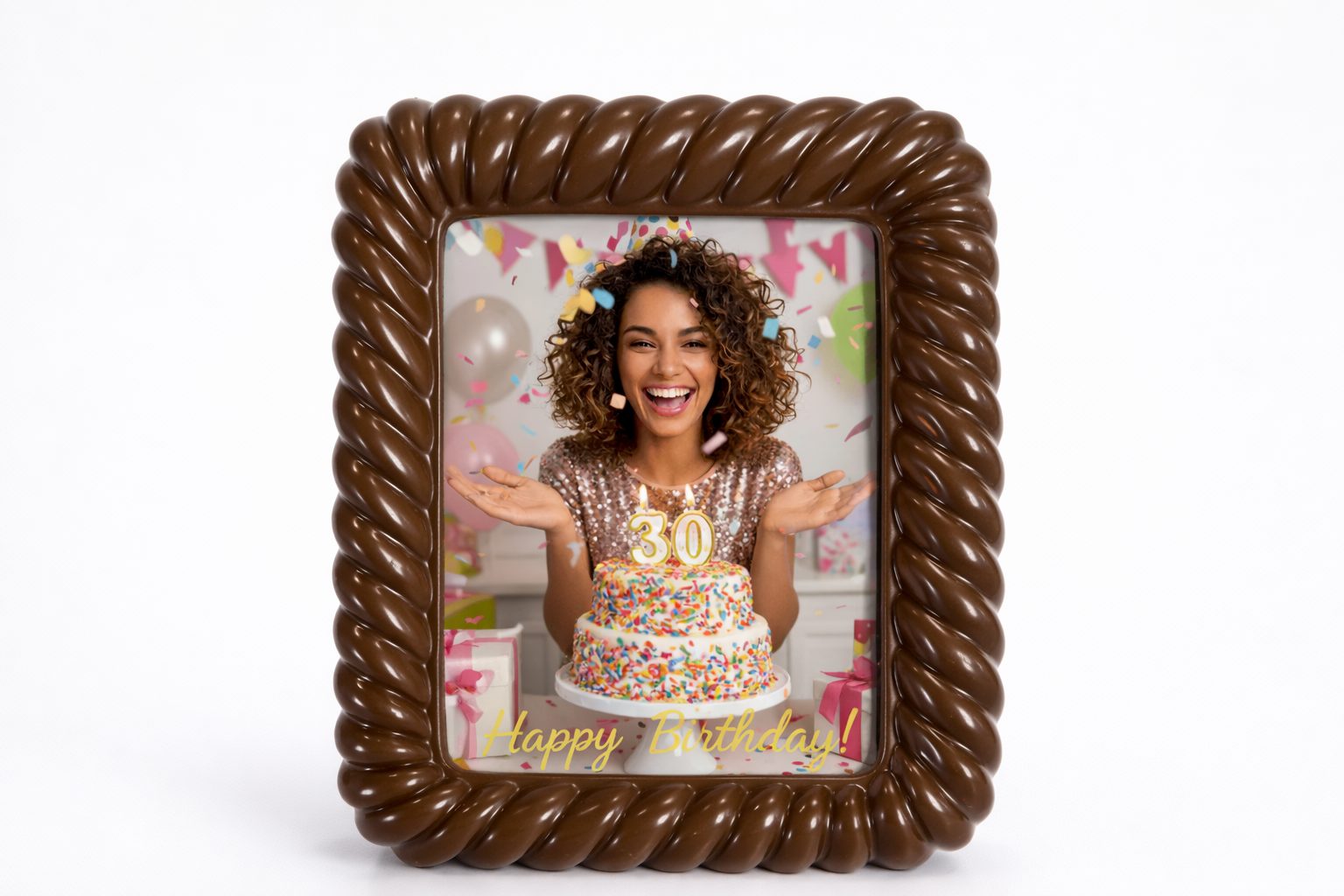 custom photo chocolate frame birthday gift with edible image The Sweet Tooth North Miami Beach since 1979