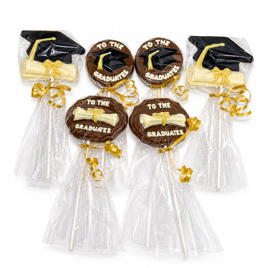 6-pack graduation chocolate lollipops individually wrapped graduation treats The Sweet Tooth North Miami Beach since 1979
