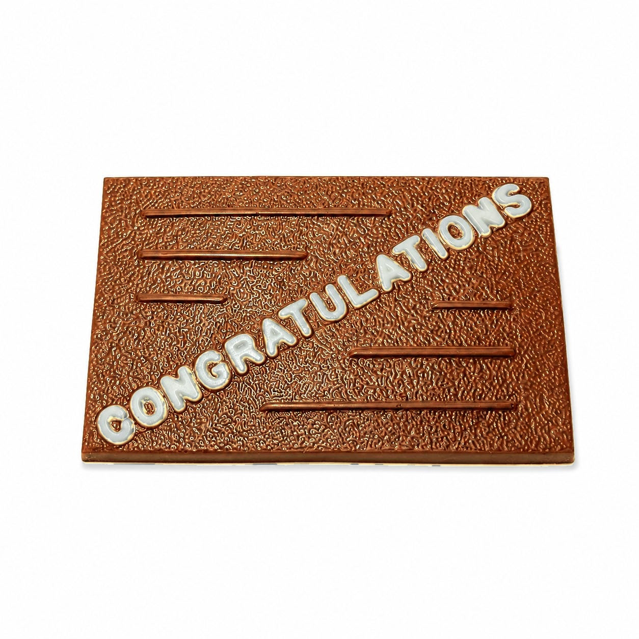 Congratulations large chocolate plaque in milk chocolate