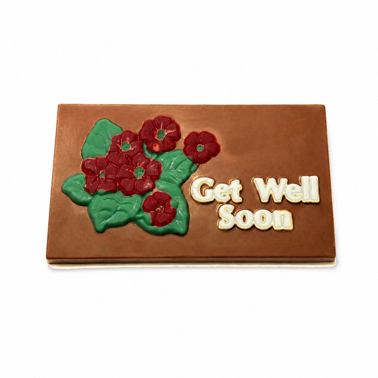 Get Well Soon large chocolate plaque in milk chocolate