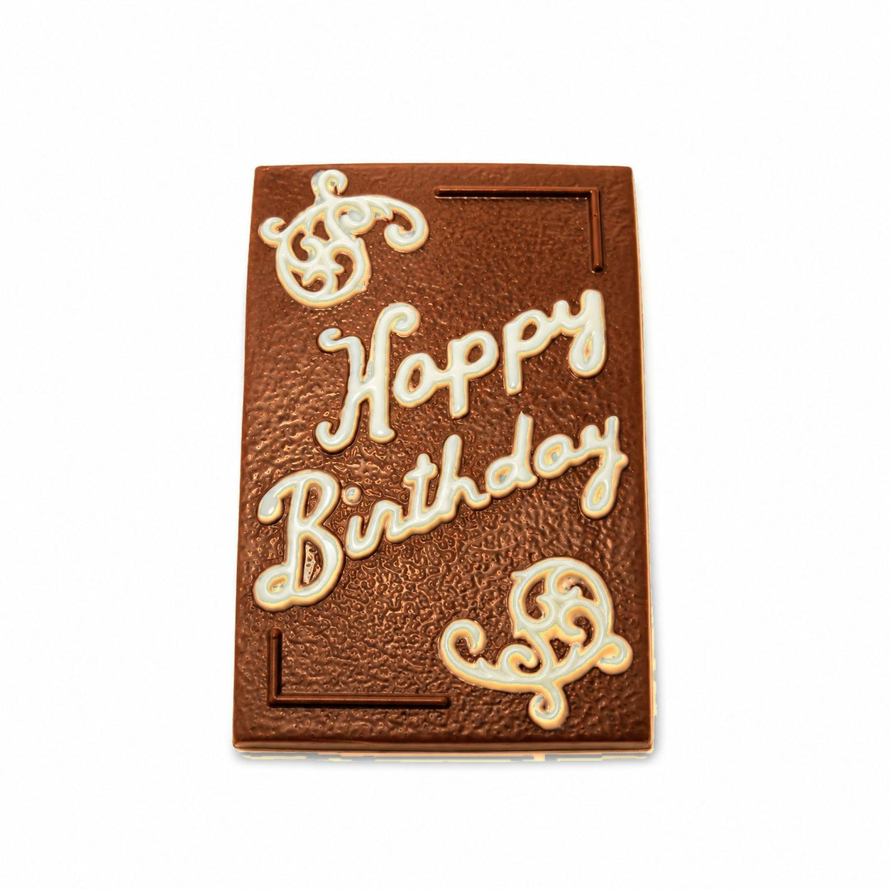 Happy Birthday large chocolate plaque in milk chocolate