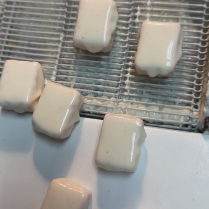 White chocolate truffles getting their stripes at The Sweet Tooth